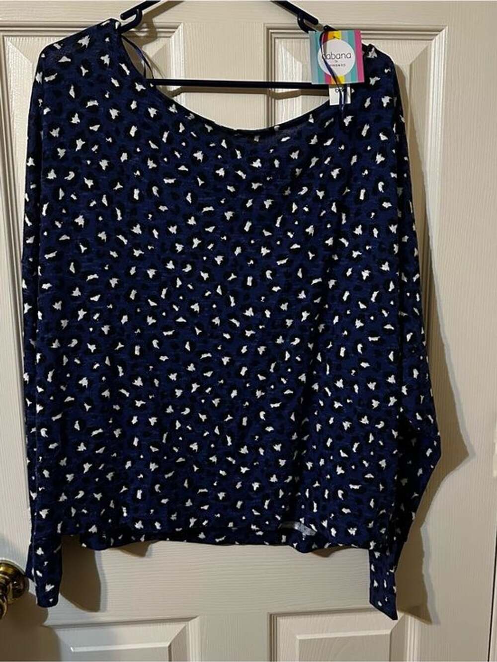 Navy Leopard Print Women’s Shirt